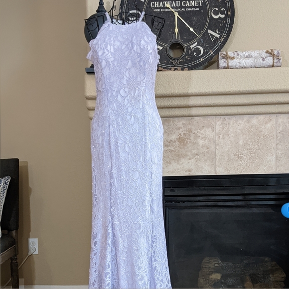 Women's NightWay Lavender Mermaid Gown or Prom Dress w/ sparkle Size 8 - Picture 9 of 13